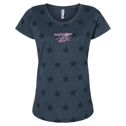 Ladies Trident Star Print Scoop Neck Tee