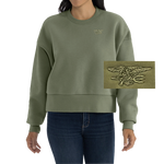 Ladies Light Olive Trident Heavyweight Sweatshirt