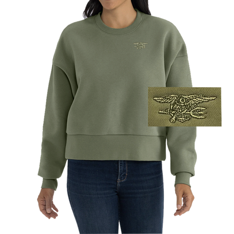 Ladies Light Olive Trident Heavyweight Sweatshirt