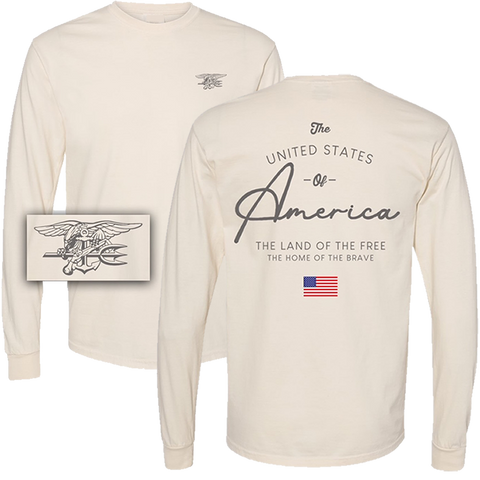 Ladies America Land of the Free Long Sleeve T-shirt