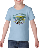 Multi Color Hand Drawn Trident US NAVY SEALS Toddler T-shirt
